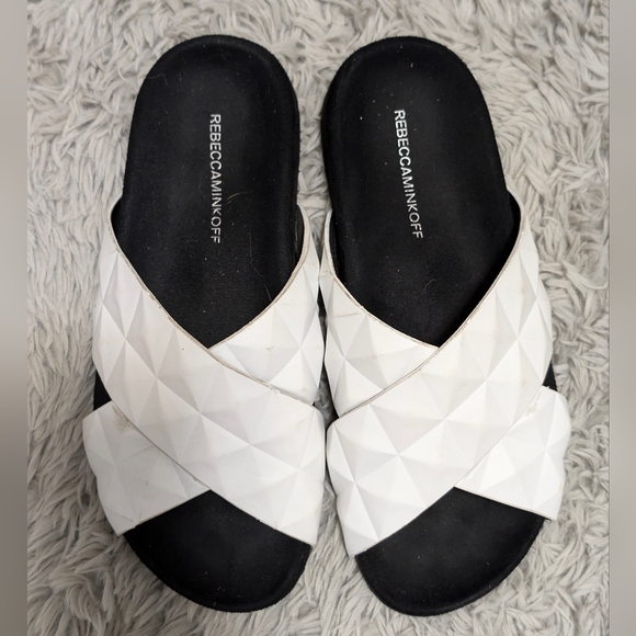 REBECCA MINKOFF Women's White PU Tammi Slides - Picture 6 of 8